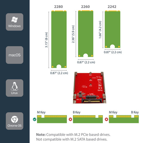 M.2 to U.2 Adapter StarTech U2M2E125 SFF-8639 PCIe NVMe