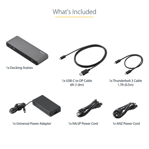 Thunderbolt 3 Dock Dual Monitor 4K 60Hz 85W PD 3x USB Gigabit Ethernet