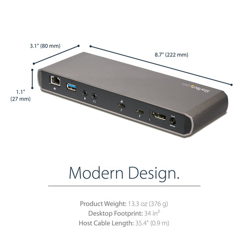 Thunderbolt 3 Dock Dual Monitor 4K 60Hz 85W PD 3x USB Gigabit Ethernet