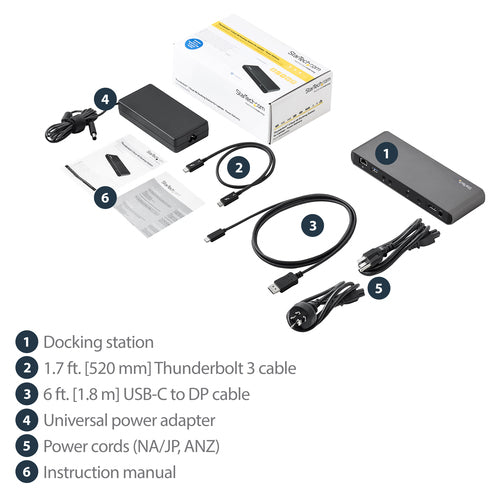Thunderbolt 3 Dock Dual Monitor 4K 60Hz 85W PD 3x USB Gigabit Ethernet