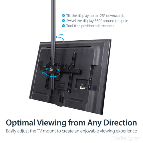 StarTech.com FPCEILPTBLP Full-Motion Ceiling Mount for 32”-75” Displays - Adjustable VESA Bracket