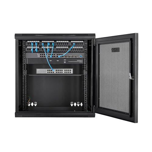 Rack Cabinet StarTech 4-Post 12U Wall Mount 90kg Key Lock - RK12WALHM