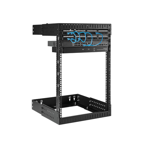 StarTech.com 15U Adjustable Depth Wall Mount Rack - Black Server Room Storage