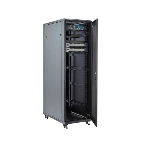 42U Server Rack Cabinet 4-Post Industrial Network Storage 907 kg Capacity