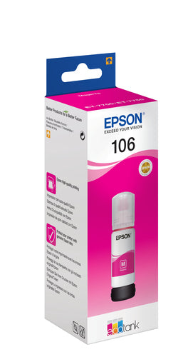 Ink Bottle Epson 106 EcoTank Magenta 70ml Inkjet Printing - C13T00R340