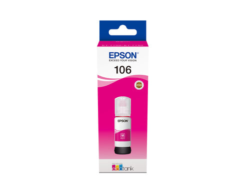 Ink Bottle Epson 106 EcoTank Magenta 70ml Inkjet Printing - C13T00R340