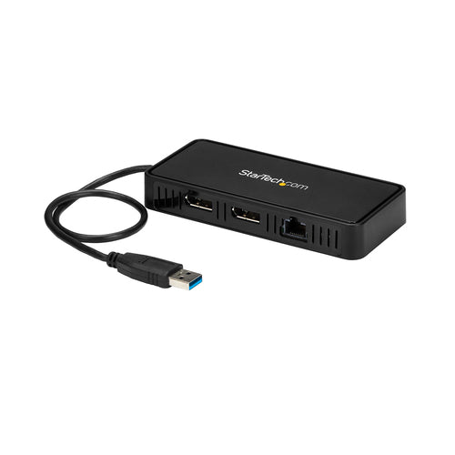USB 3.0 Mini Dock Dual Monitor Docking Station 4K 60Hz DisplayPort Gigabit Ethernet