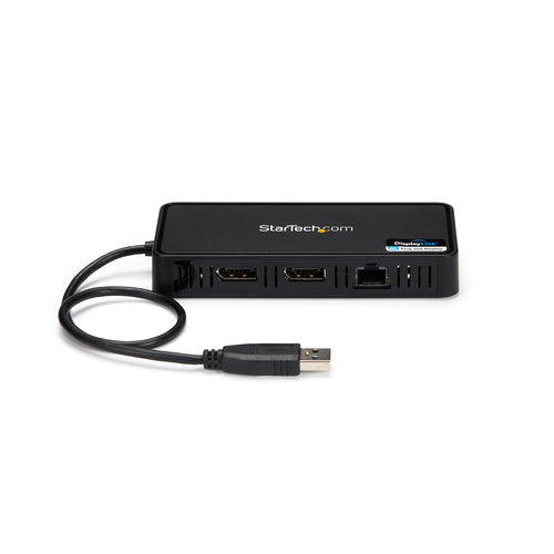USB 3.0 Mini Dock Dual Monitor Docking Station 4K 60Hz DisplayPort Gigabit Ethernet