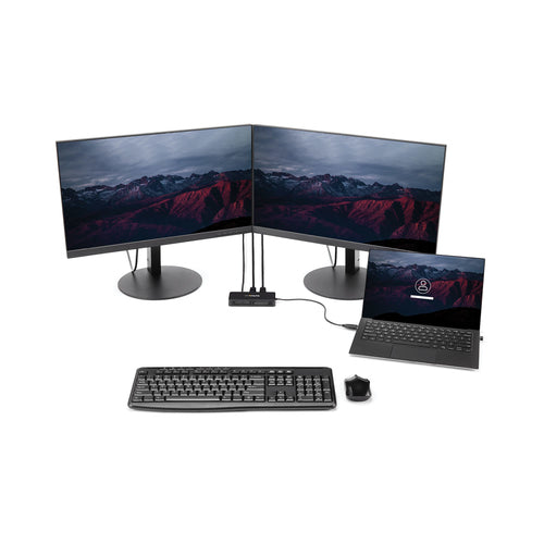 USB 3.0 Mini Dock Dual Monitor Docking Station 4K 60Hz DisplayPort Gigabit Ethernet