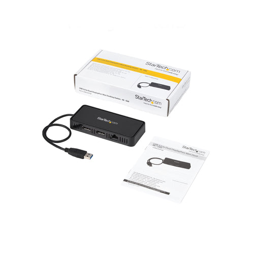 USB 3.0 Mini Dock Dual Monitor Docking Station 4K 60Hz DisplayPort Gigabit Ethernet