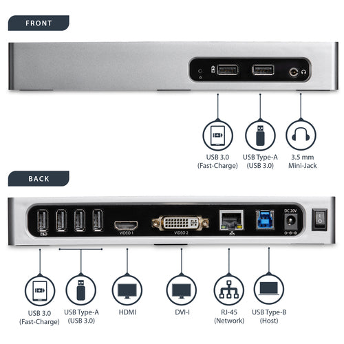 StarTech.com DK30ADD laptop dock/port replicator