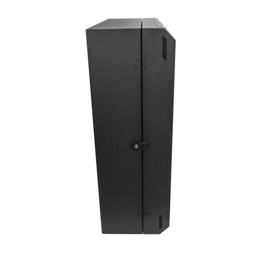 6U Vertical Server Cabinet Wall Mounted 30in Depth 90kg Capacity Cable Management Black