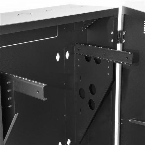 6U Vertical Server Cabinet Wall Mounted 30in Depth 90kg Capacity Cable Management Black