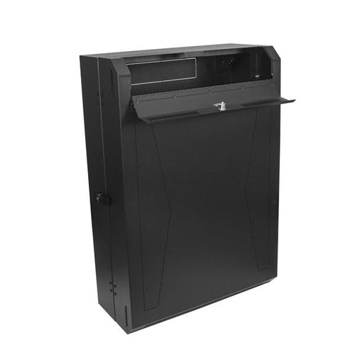 6U Vertical Server Cabinet Wall Mounted 30in Depth 90kg Capacity Cable Management Black