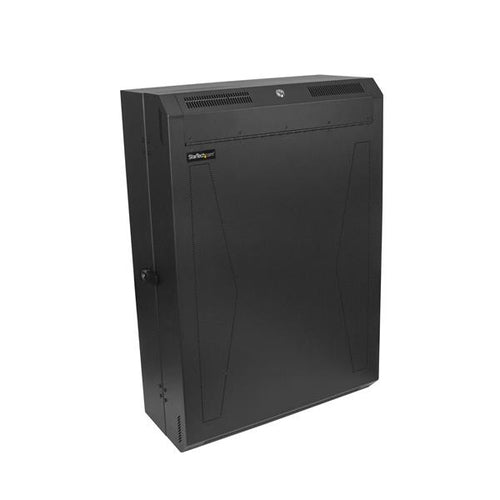 6U Vertical Server Cabinet Wall Mounted 30in Depth 90kg Capacity Cable Management Black