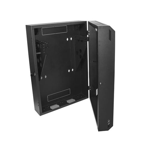 6U Vertical Server Cabinet Wall Mounted 30in Depth 90kg Capacity Cable Management Black