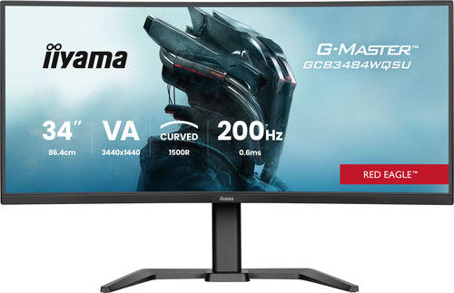 Computer Monitor iiyama G-MASTER GCB3484WQSU-B2 34IN 0.4MS VA LCD 3440x1440 UltraWide - GCB3484WQSU-B2