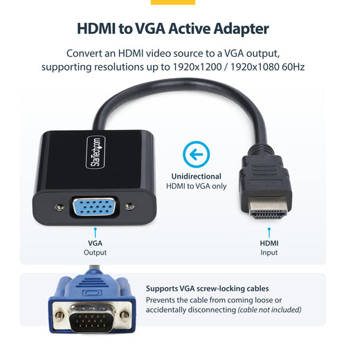 HDMI to VGA Converter 1920x1080 Active Video Converter StarTech