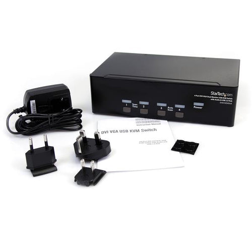 KVM Switch StarTech.com SV431DDVDUA 4-Port DVI VGA Dual Monitor USB 2.0