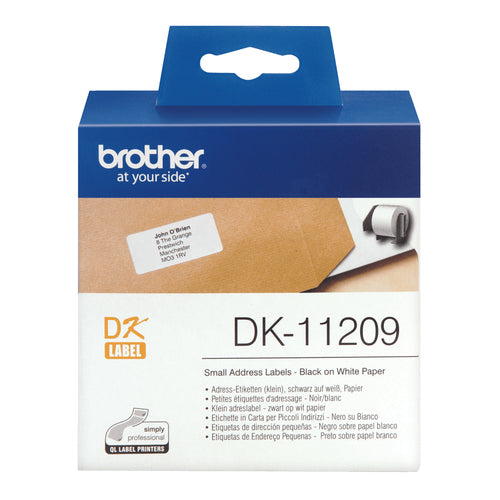 Label-Making Tape Brother DK-11209 800 pcs Black on White Direct Thermal - DK11209