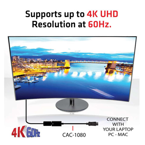 DisplayPort to HDMI Adapter Club3D Active 4K HDR Black