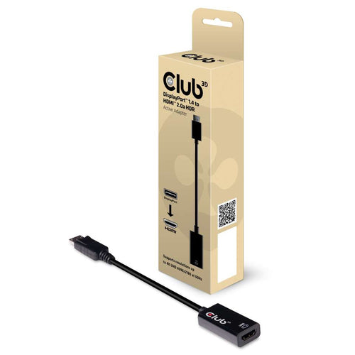 DisplayPort to HDMI Adapter Club3D Active 4K HDR Black
