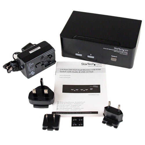 KVM Switch StarTech.com SV231DDVDUA Dual Monitor DVI VGA USB 2.0