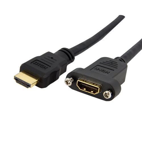 4K UHD Panel Mount HDMI Cable 3ft HDMI Female to Male 10.2 Gbps