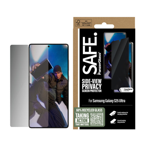 PanzerGlass SAFE. by ® 2-Way Privacy Screen Protector Samsung Galaxy S25 Ultra | Ultra-Wide Fit w. EasyAligner