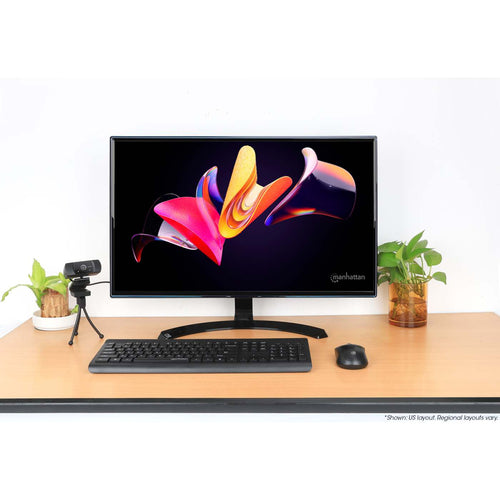 Manhattan MWK7350 Wireless Keyboard and Mouse Combo - Black - Full-Size - 1200 dpi