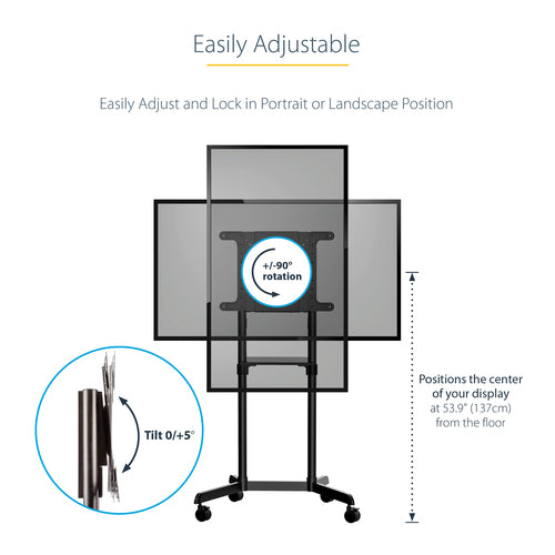 TV Mount StarTech.com MBLTVSTNDEC 37-70 inch VESA Display Rolling Stand 154 lbs Capacity