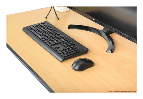 Manhattan MWK7350 Wireless Keyboard and Mouse Combo - Black - Full-Size - 1200 dpi