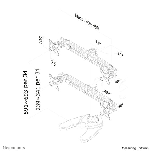 Neomounts FPMA-D700DD4 monitor mount / stand