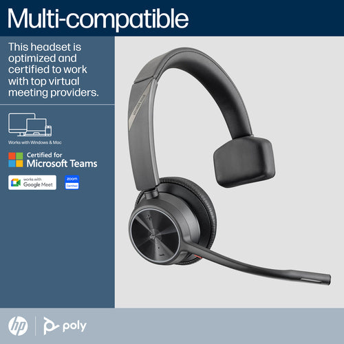 Wireless Headset HP Poly Voyager 4310 Microsoft Teams Certified +BT700 Dongle - 77Y93AA