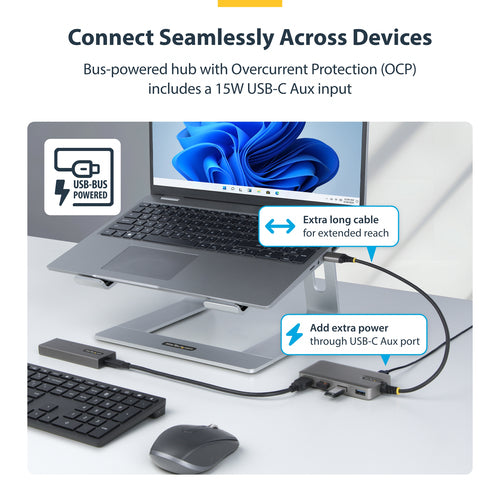 4-Port USB-A Hub 5Gbps Portable USB 3.2 Desktop Laptop