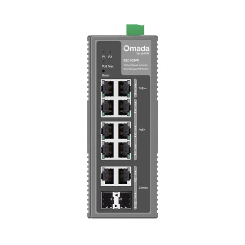 Network Switch TP-Link Omada IES210GPP 10-Port Gigabit PoE+ Rack-Mountable DIN Rail