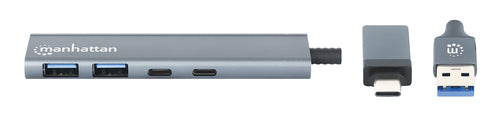USB-C USB-A Hub Manhattan 181075 4 Ports 5Gbps Aluminium