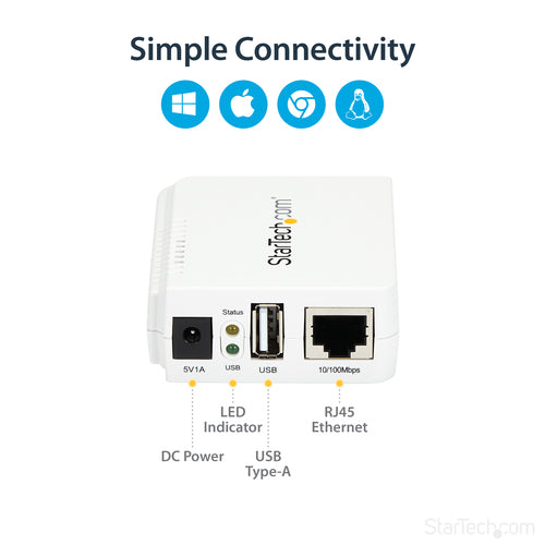 Print Server StarTech.com PM1115UW USB Wireless N 802.11 b/g/n 1 Port