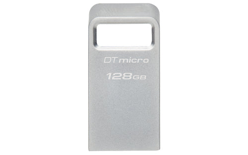 128GB Kingston DataTraveler Micro USB 3.2 Flash Drive 200MB/s Capless Silver