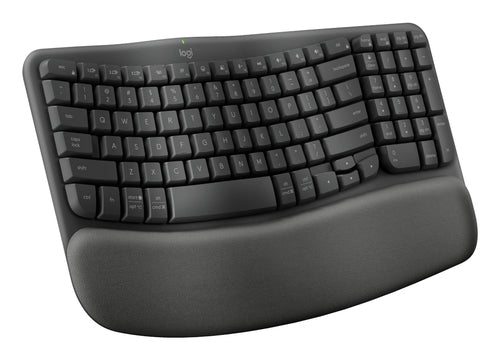 Wireless Full-size Logitech Wave Keys Keyboard QWERTY Graphite Membrane