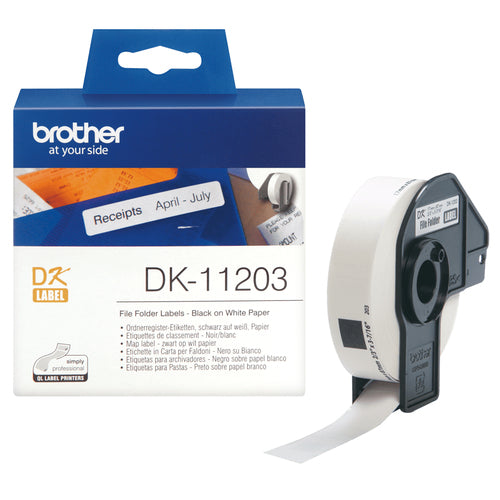Label Maker Tape Brother DK-11203 Black on White Direct Thermal - DK11203