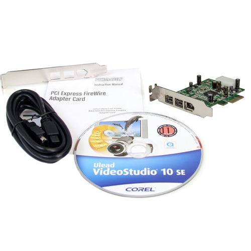 FireWire Card Adapter StarTech 3 Port PCI Express PCIe 1.1 Low Profile
