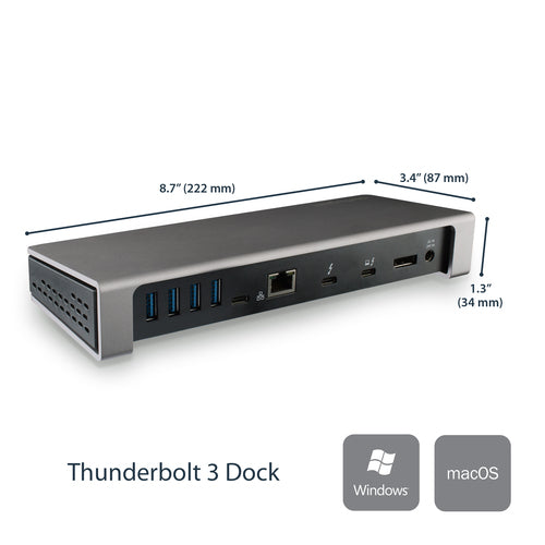 StarTech.com TB3DOCK2DPPD laptop dock/port replicator