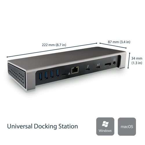 StarTech.com TB3DOCK2DPPD laptop dock/port replicator