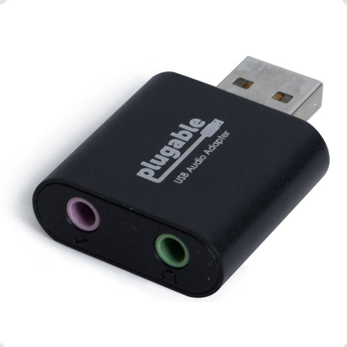 USB Audio Adapter Plugable Technologies 3.5mm Jack 16-bit Driverless