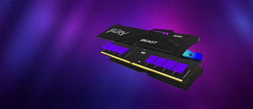 Memory Module Kingston FURY Beast 16GB 5600MT/s DDR5 RGB CL40 - KF556C40BBAK2-16