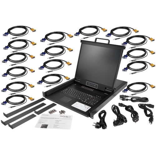StarTech RKCONS1916K 16 Port Rackmount KVM Console - 19" LCD, USB & VGA Compatible