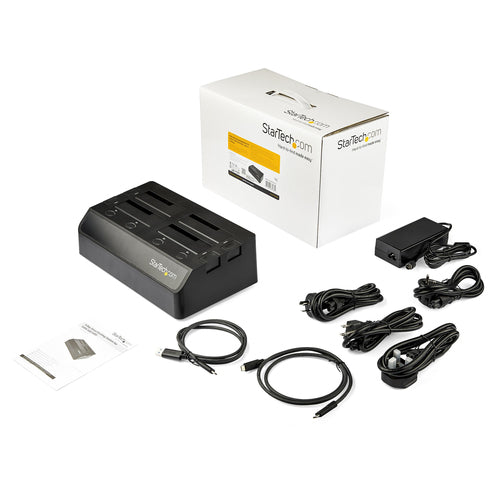 StarTech.com SDOCK4U313 4-Bay USB to SATA Hard Drive Docking Station - 10Gbps, Hot-Swap, Black
