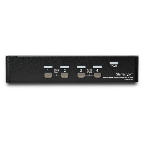 KVM Switch StarTech.com SV431DPUA2 4 Port DisplayPort 4K 60Hz USB 2.0 Hub Rack-Mountable - SV431DPUA2
