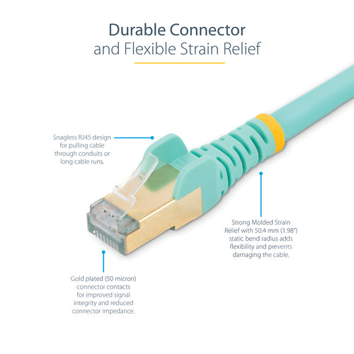 Ethernet Cable StarTech CAT6a 10ft Shielded Snagless RJ45 10GbE